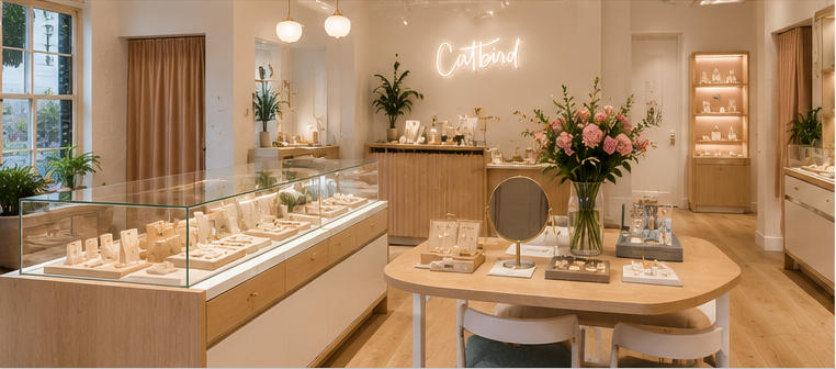 Open interactive display for women daily accessories