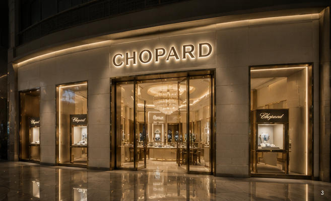 Elegant middle east jewelry showcase with beige stone & wood veneer