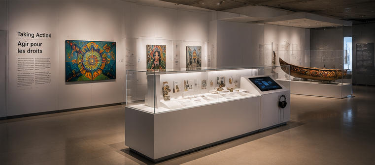 Full panoramic multi-layer museum interior