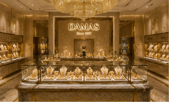 Gold jewelry display case for dedicated gold collection zone