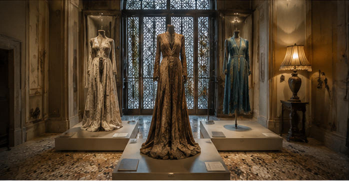 Vintage fashion art plinth for landmark couture masterpieces