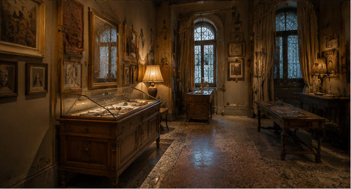 Palazzo art exhibit unit for mansion quiet rest nooks