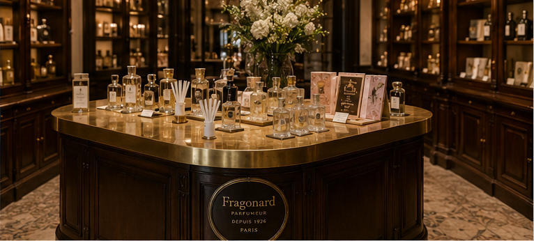 Brass archive perfume island for central tourist tasting zone