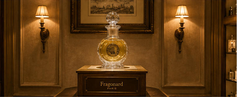 Gallery scent plinth for signature antique perfume exhibits