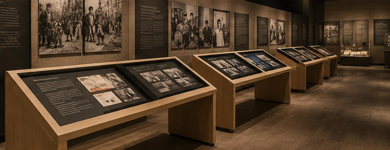 Anti-reflection gallery glass cases for art relics
