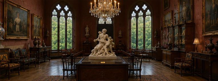 Crystal gallery art plinth for landmark master exhibits