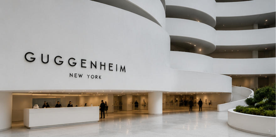 Contemporary art museum showcase for white cube main galleries