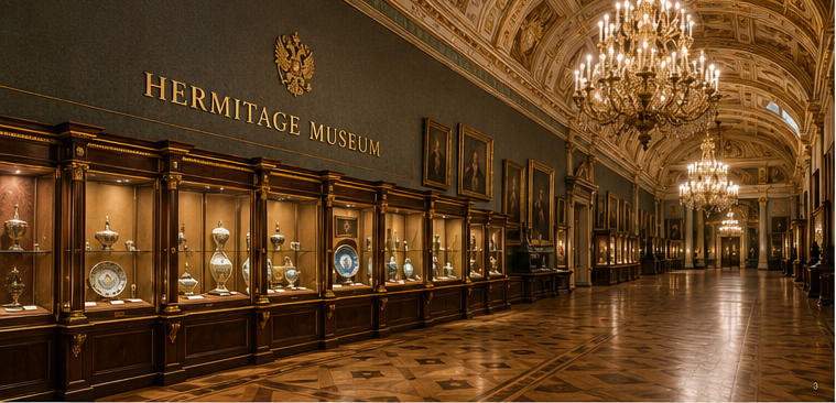 Palace museum display for grand imperial art corridors