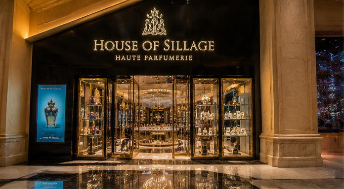Full panoramic 170㎡ Glam Jewelry-Style Perfume Flagship Layout