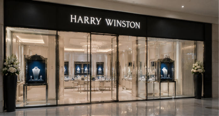 White high-gloss lacquer & stainless steel main showcase
