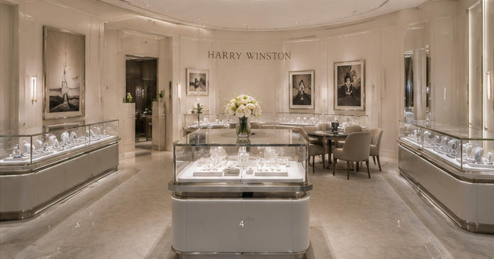 Stainless steel display cabinet for VIP high jewelry lounge