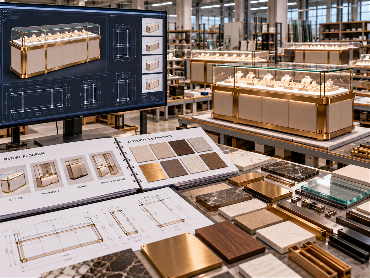 Jewelry fixture program manufacturing using approved fixture references material samples finish standards drawings and controlled production information