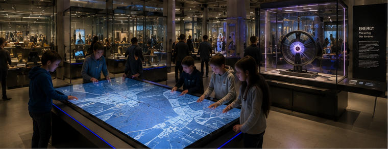 Low light dim gallery stands for emotional historical exhibition spaces