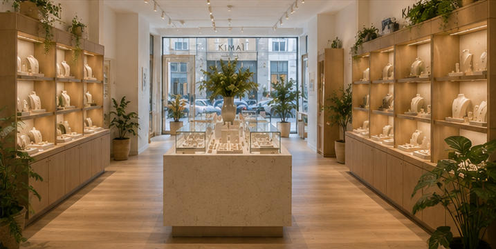 Full 120㎡ eco minimalist Kimaï London store interior