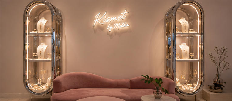 Full panoramic trendy social boutique layout
