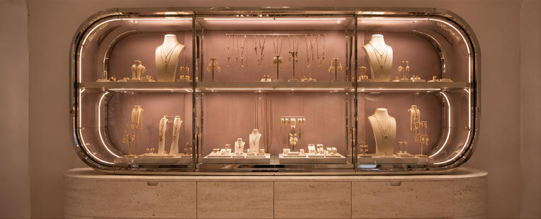 Soft LED stand for small fashion jewelry collections