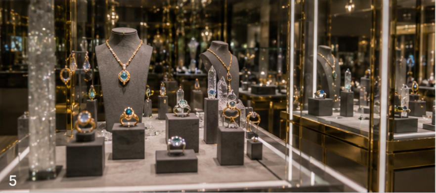 Light-reflecting jewelry units for multi-angle gem sparkle presentation