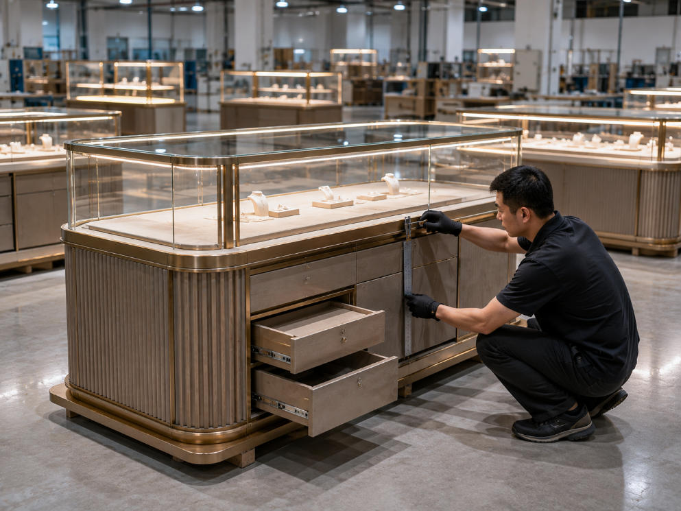 Quality control inspection for custom luxury retail fixtures
