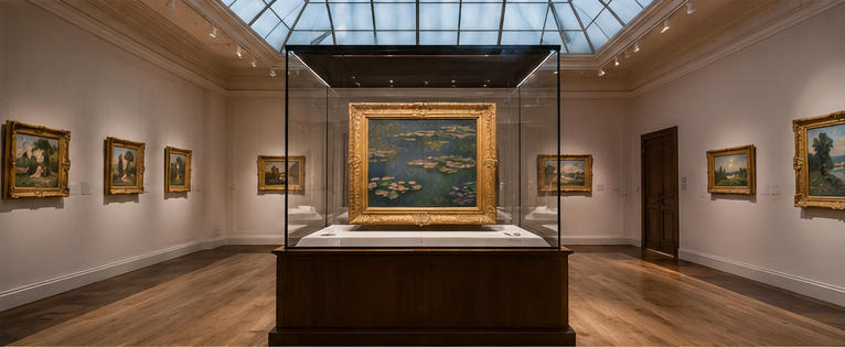 Skylight art plinth for signature Monet focal artworks