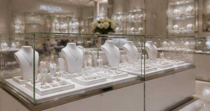 LED jewelry display fixture for fine jewelry collections