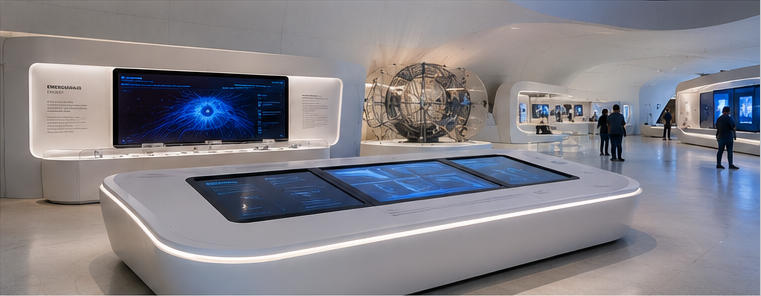 Interactive exhibit for hands-on future experience zones