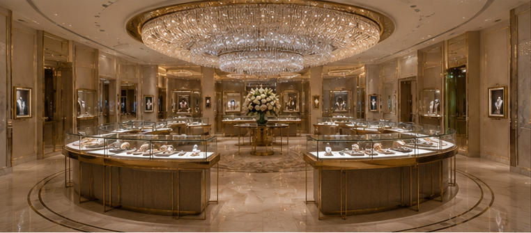 Crystal light cabinet for signature gem collections