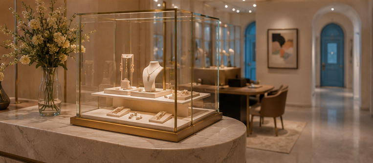 Full panoramic art gallery boutique interior