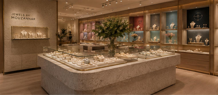 Gallery display rack for layered designer collections