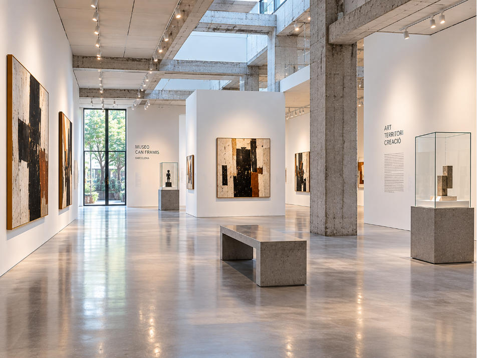 Museo Can Framis minimalist white box gallery with contemporary painting natural light and open circulation