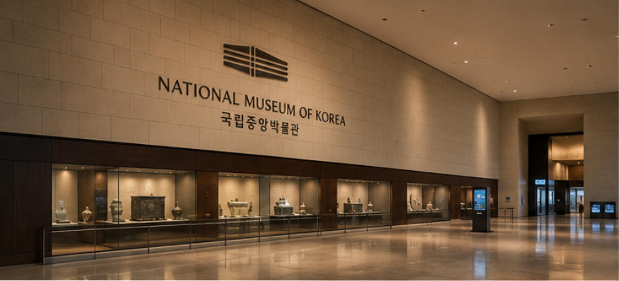 Asian museum vitrine for main open exhibition halls