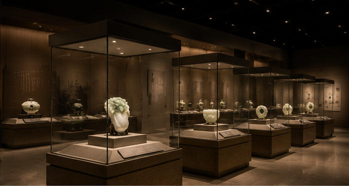 Jade display case with independent constant temperature system