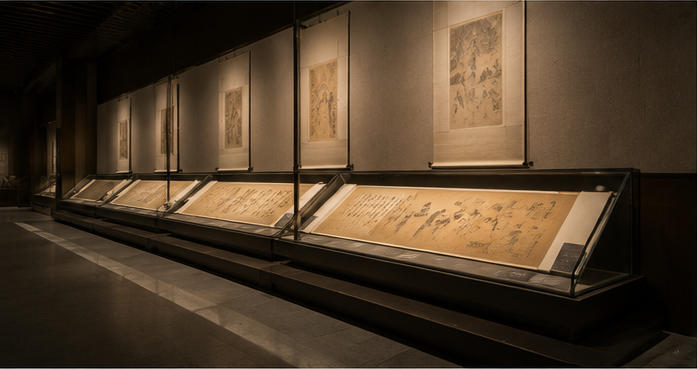 Scroll showcase for ancient painting & calligraphy works