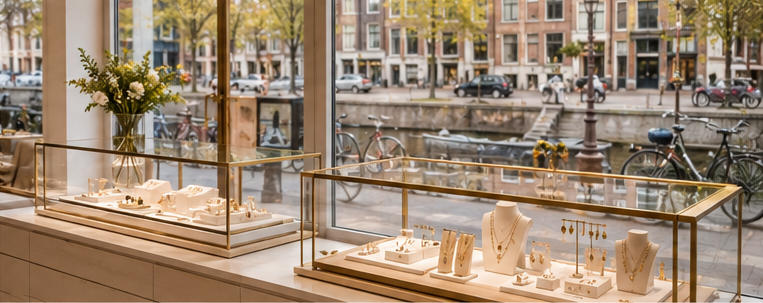 Small movable nordic art pods scattered along shop aisles