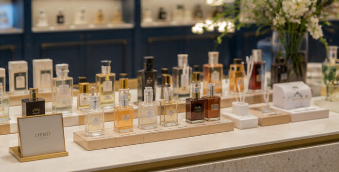 Full panoramic 140㎡ Mediterranean perfume concept store layout