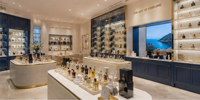 Marine soft rack for layered seasonal fragrance series