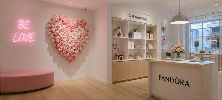 Full interior view & overall Nordic minimalist retail system