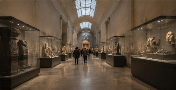 Full panoramic view of Pergamon Museum ruin halls