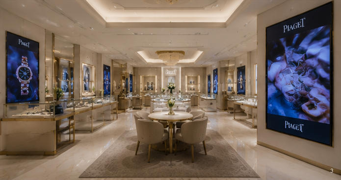 Full interior view & overall modern light luxury layout