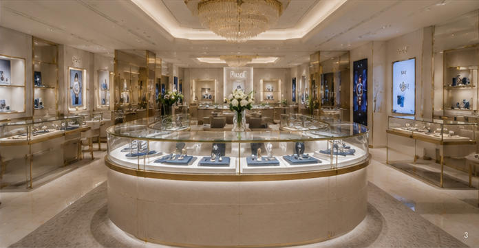 Stone & metal display case for VIP & new product zone
