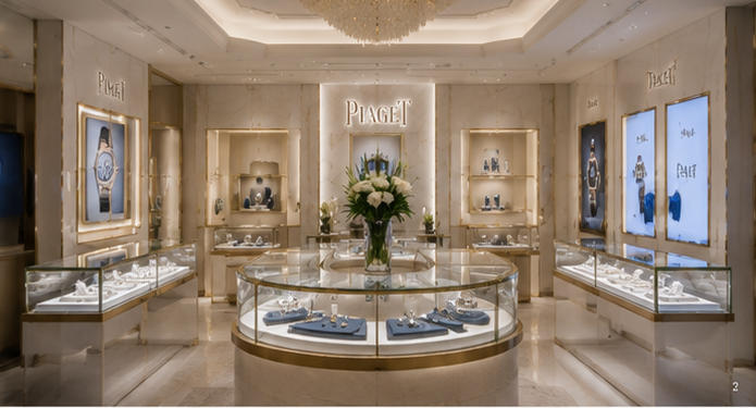 Professional watch display cabinet for luxury timepiece zone