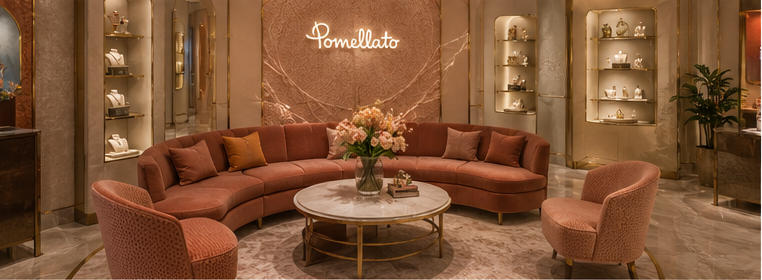 Colorful boutique unit for feminine social lounges