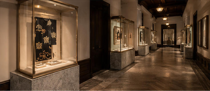 Full panoramic interior of Prada Rong Zhai art space