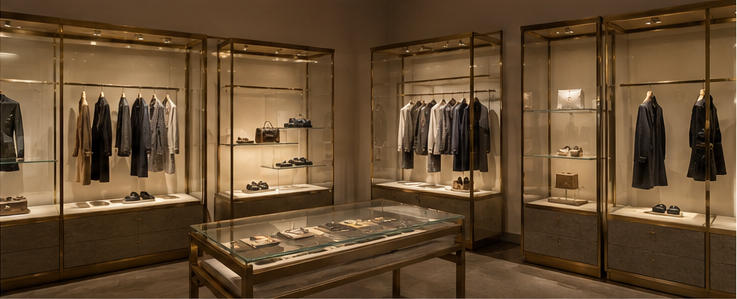Art gallery showcase for brand installation area