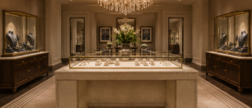 Symmetrical british luxury displays wall cabinet system