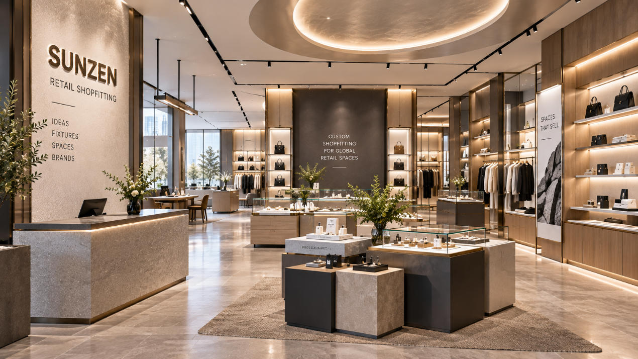 Retail shopfitting project with custom counters showcases wall fixtures shelving millwork and display systems coordinated for a complete commercial store