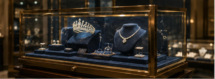 Private VIP gem stands one-on-one diamond appreciation zones