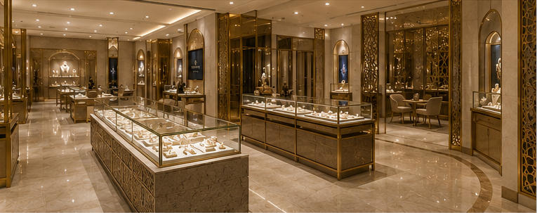 Gulf VIP cabinet for private jewelry appreciation zones