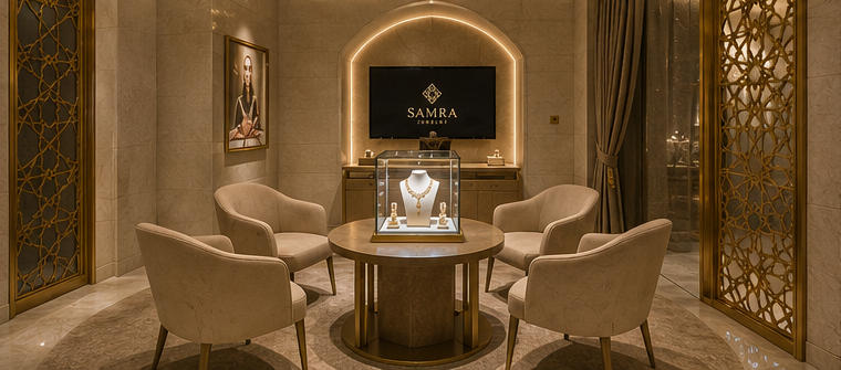 Modern arab showcase for entry window focal display