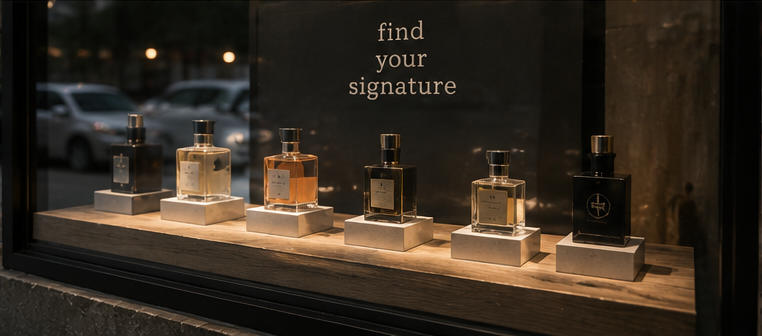 Track light scent plinth for street window focal exhibits