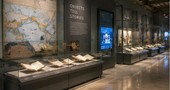 Full interior panoramic view of Smithsonian national museum